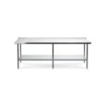 Darba galds 240x70 cm, nerūsējošā tērauda virsma + aizsargmala + plaukta regulēšana