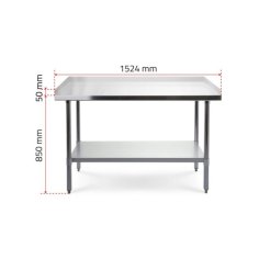 Darba galds ar 3 malām, 150x70 cm nerūsējošā tērauda virsma 2