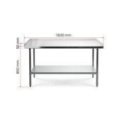 Darba galds ar 3 malām, 180x70 cm nerūsējošā tērauda virsma 2