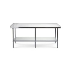 Darba galds ar regulējamu plauktu un 3 malām, 210x70 cm nerūsējošā tērauda virsma