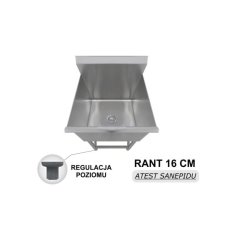 Vanna 50 cm, 70 litri, no nerūsējošā tērauda, izlietne 2