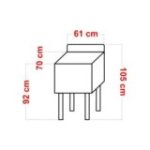 Vanna 60 cm, 120 litri, no nerūsējošā tērauda, izlietne