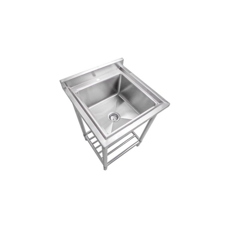 Izlietne 60 cm, vanna no nerūsējošā tērauda ar regulējamu plauktu