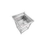 Izlietne 60 cm, vanna no nerūsējošā tērauda ar regulējamu plauktu