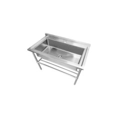 Izlietne 80 cm, vanna no nerūsējošā tērauda ar regulējamu plauktu 2