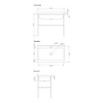 Izlietne 120 cm, vanna no nerūsējošā tērauda ar regulējamu plauktu