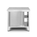 Caurstaigājams skapītis 90 cm, sala, no nerūsējošā tērauda ar 4 bīdāmām durvīm