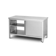 Caurstaigājams skapītis 150 cm, sala, ar nerūsējošā tērauda darba virsmu un 4 bīdāmām durvīm