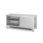 Skapītis-kabinets 180 cm ar nerūsējošā tērauda darba virsmu ar bīdāmām durvīm