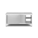 Caurstaigājams skapītis 180 cm, sala, ar nerūsējošā tērauda darba virsmu ar bīdāmām durvīm