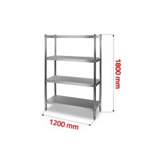 Gastronomijas plaukts 120x180 cm no nerūsējošā tērauda 2