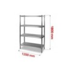 Gastronomijas plaukts 120x180 cm no nerūsējošā tērauda