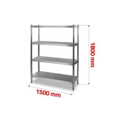 Gastronomijas plaukts 150x180 cm no nerūsējošā tērauda 2