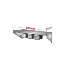 Gastronomijas plaukts 60 cm ar 3 GN 1/9 konteineriem no nerūsējošā tērauda 2