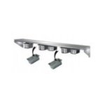 Gastronomijas plaukts 150 cm ar 7 GN 1/4 konteineriem no nerūsējošā tērauda