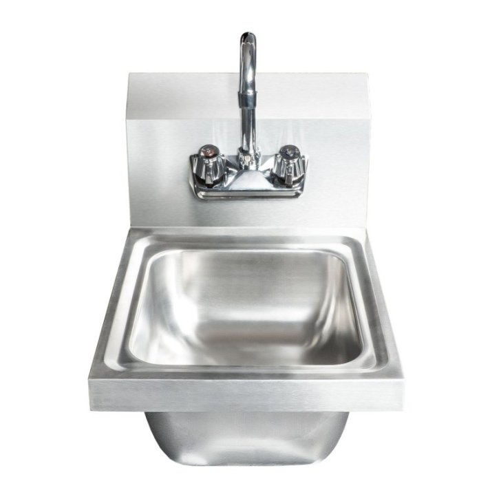 Izlietne-baseins 30x40 cm no nerūsējošā tērauda ar maisītāju, piekaramā izlietne