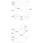 Izlietne-baseins 30x40 cm no nerūsējošā tērauda ar maisītāju, piekaramā izlietne