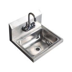 Izlietne-baseins 43x39 cm no nerūsējošā tērauda ar maisītāju, piekaramā izlietne