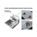 Izlietne-baseins 43x39 cm no nerūsējošā tērauda ar maisītāju, piekaramā izlietne