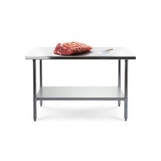 Gaļas sadalīšanas galds 150x60 cm, miesnieka, nerūsējošais tērauds un polietilēns