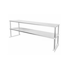 Nerūsējošā tērauda virsbūve ar plauktu 120x30 cm darba galdam