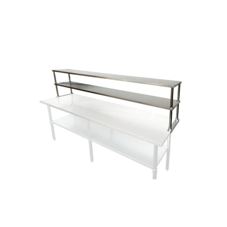 Nerūsējošā tērauda virsbūve ar plauktu 120x30 cm darba galdam