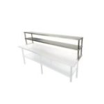 Nerūsējošā tērauda virsbūve ar plauktu 150x30 cm darba galdam