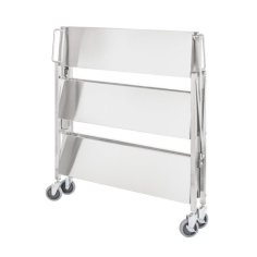 Oficianta ratiņi, saliekamie, no nerūsējošā tērauda, 90x50 cm, 90 kg, riteņi ar bremzēm 2