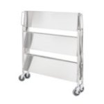 Oficianta ratiņi, saliekamie, no nerūsējošā tērauda, 90x50 cm, 90 kg, riteņi ar bremzēm