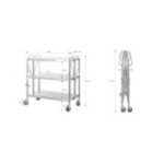 Oficianta ratiņi, saliekamie, no nerūsējošā tērauda, 90x50 cm, 90 kg, riteņi ar bremzēm