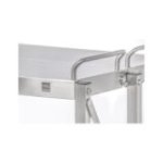 Oficianta ratiņi, saliekamie, no nerūsējošā tērauda, 90x50 cm, 90 kg, riteņi ar bremzēm