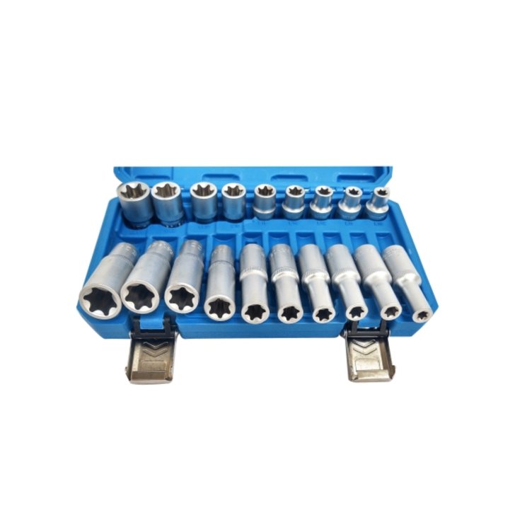 TORX uzgriežņu atslēgas 20 gab. 1/2 E8-E24 ligzdas