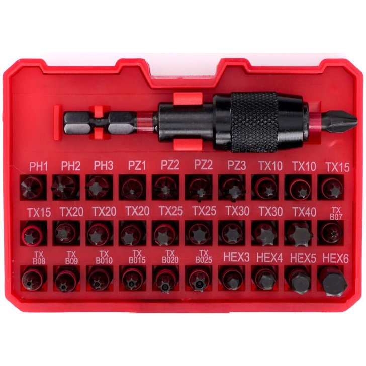 Uzgaļu komplekts TORX, PZ1, HEX3, TX 32 gab