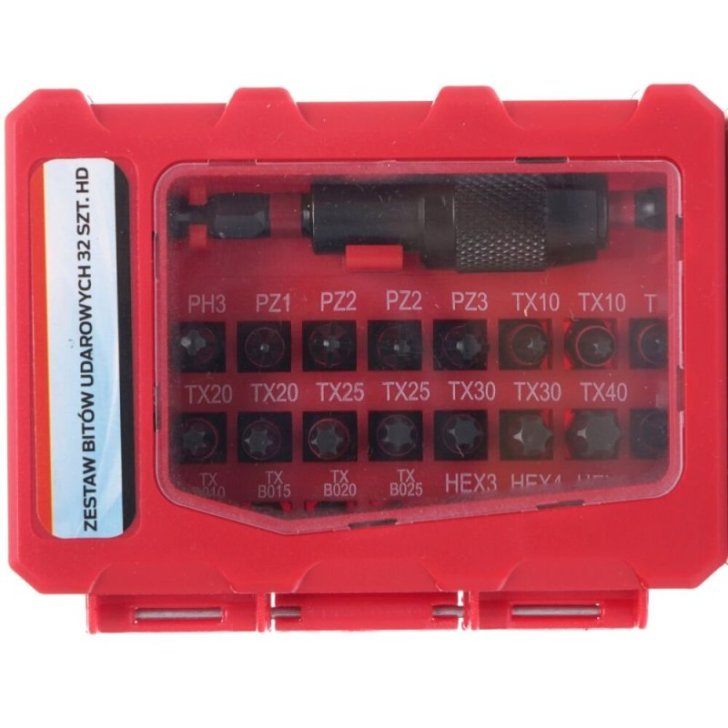 Uzgaļu komplekts TORX, PZ1, HEX3, TX 32 gab