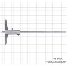 Dziļuma nonija bīdmērs, 200 x 100 mm, 0.02 mm