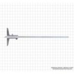 Dziļuma nonija bīdmērs 300 x 100 mm, 0.02 mm