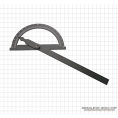 Tērauda transportieri (leņķmēri) no alumīnija, 0 - 180°, 80 x 120 mm