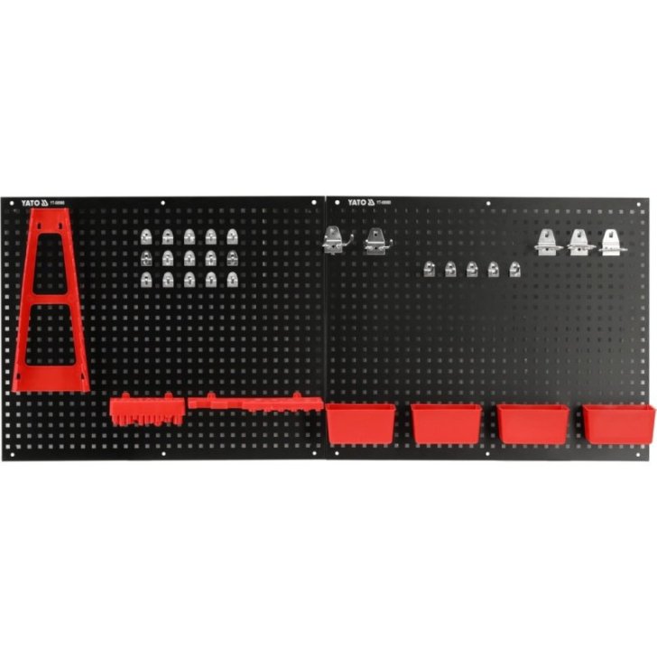 Instrumentu panelis YATO, YT-08980, 2 metāla paneļi 550x455 mm, 32 uzglabāšanas aksesuāri