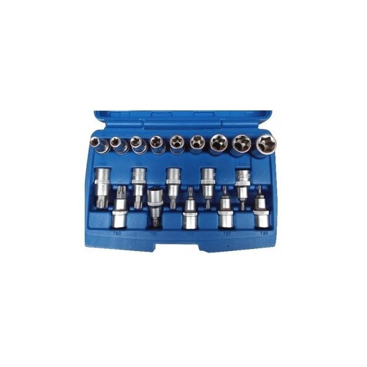 Torx 1/2&quot; socket wrench set (19 pieces)